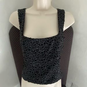 Black Lace Bustier with lace up tied back